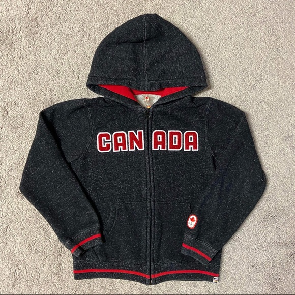 HUDSON’S BAY Official Outfitter Olympics Canada Toddlers Full Zip Hoodie Sz 5/6 - Picture 2 of 8